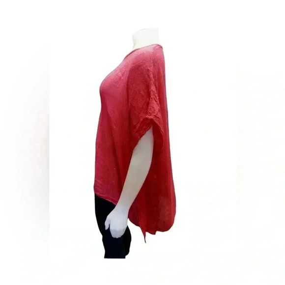 Charlie Paige Hot Pink Poncho Style Short Sleeve Sparkle  Top Size 0/S - Picture 2 of 8